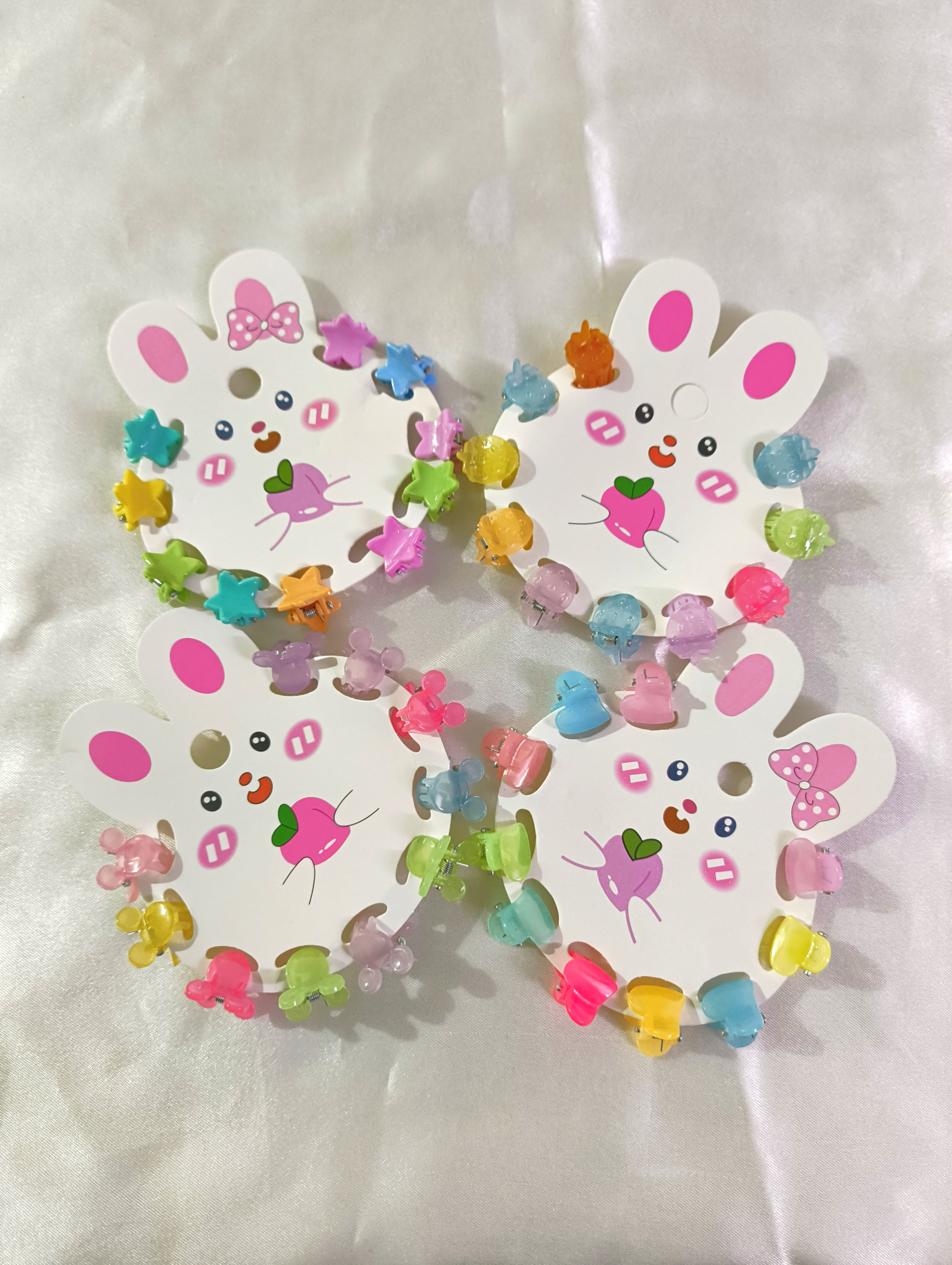 Baby Girls Mini Hair Claw Clip Set – 40 Pieces Combo | Mickey Mouse, Strawberry, Star & Heart Shapes | Multicolor Hair Access