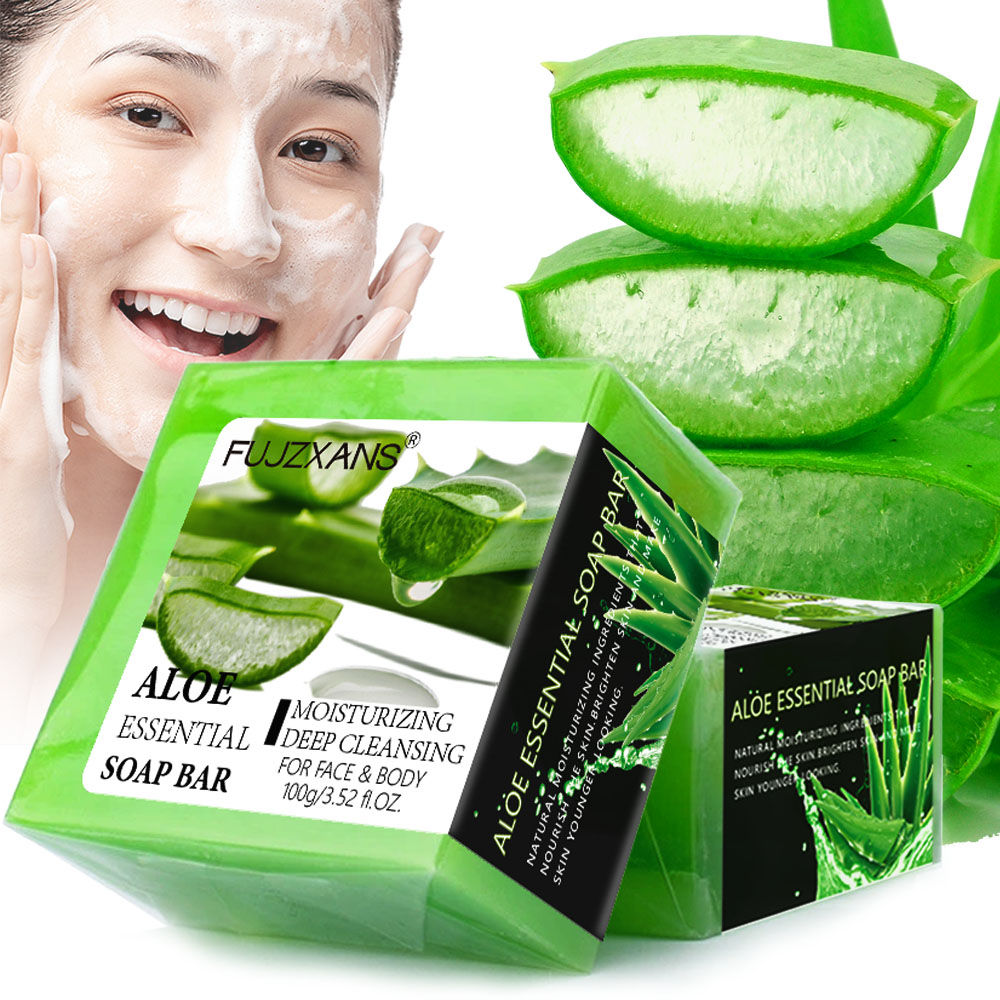 Aloe Vera Soap For Face 100g Facial and Body Moisturizing Cleansing Handmade Soa