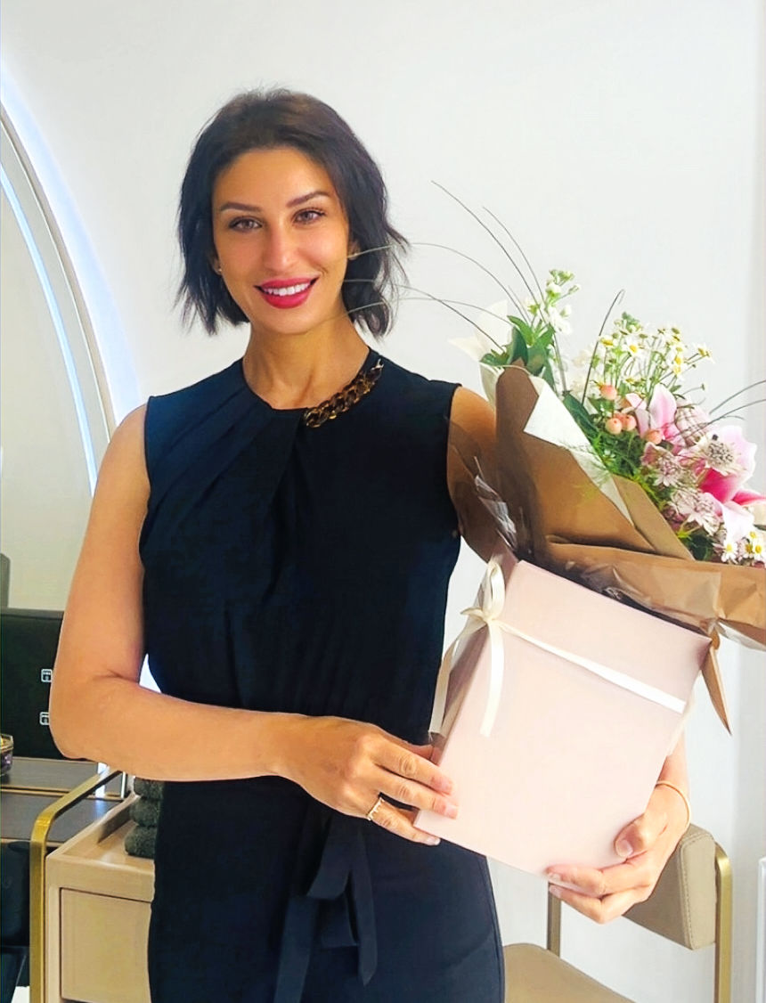 Imen, hair expert at Hamsa Hair Couture, offering private one-to-one and hijab-friendly appointments in Bournemouth