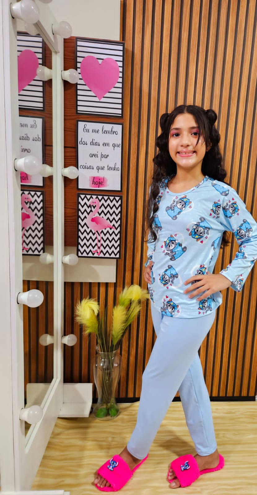 Manga longa + calça - Gatinho