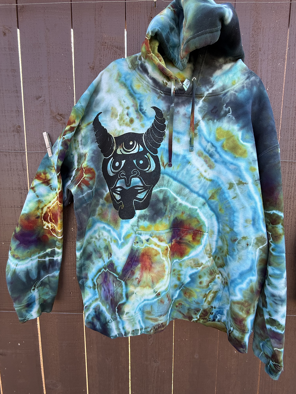 2XL  Hand Pulled Relief Print Hoodie