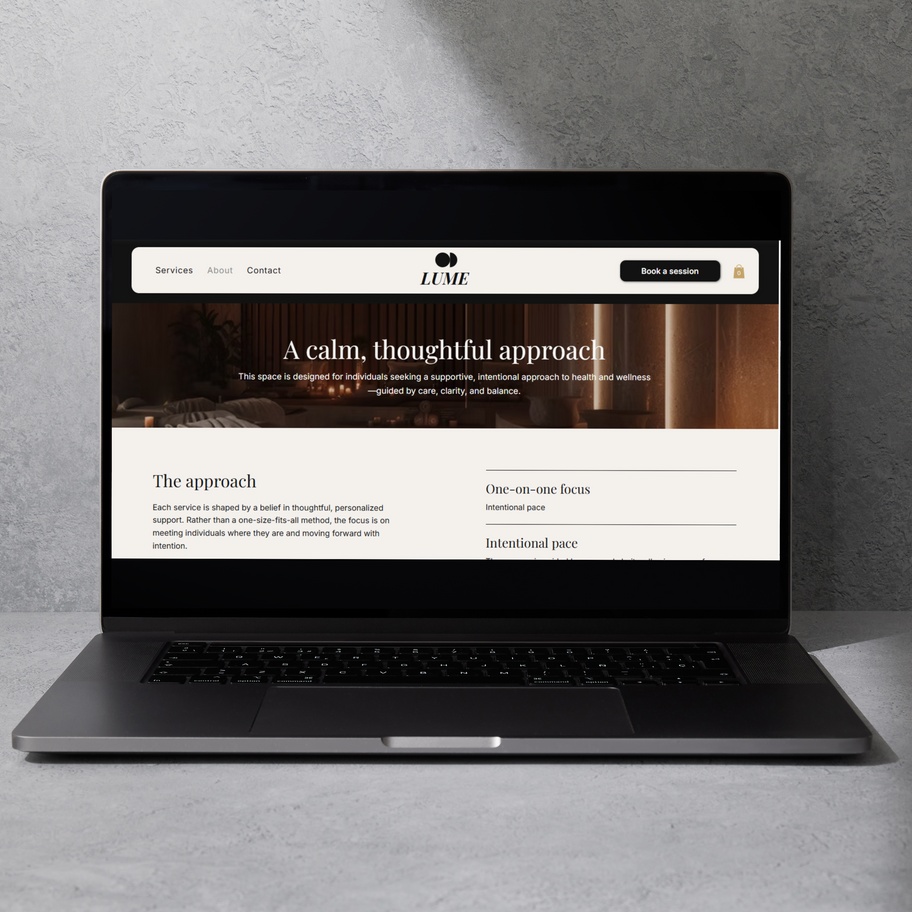 LUME About Page Mock-up