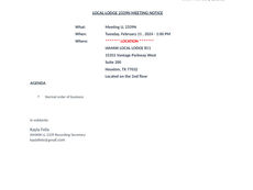 FEBRUARY 2025 AGENDA