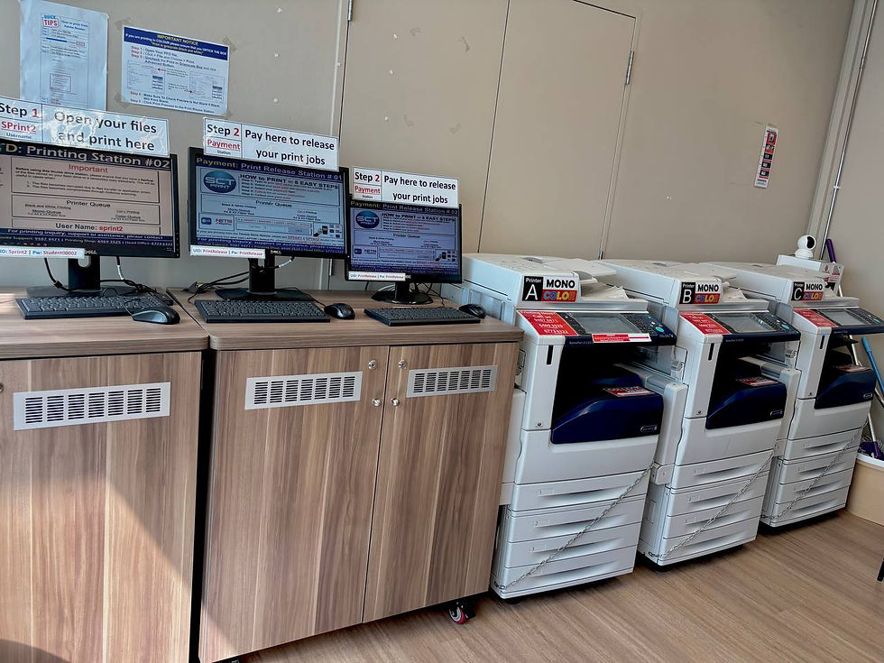Printing Station at shop beside library