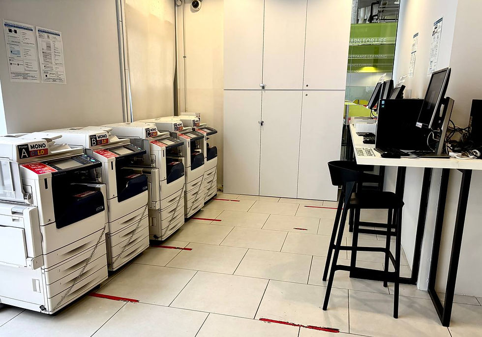 Printing station at the end of Block B level 1