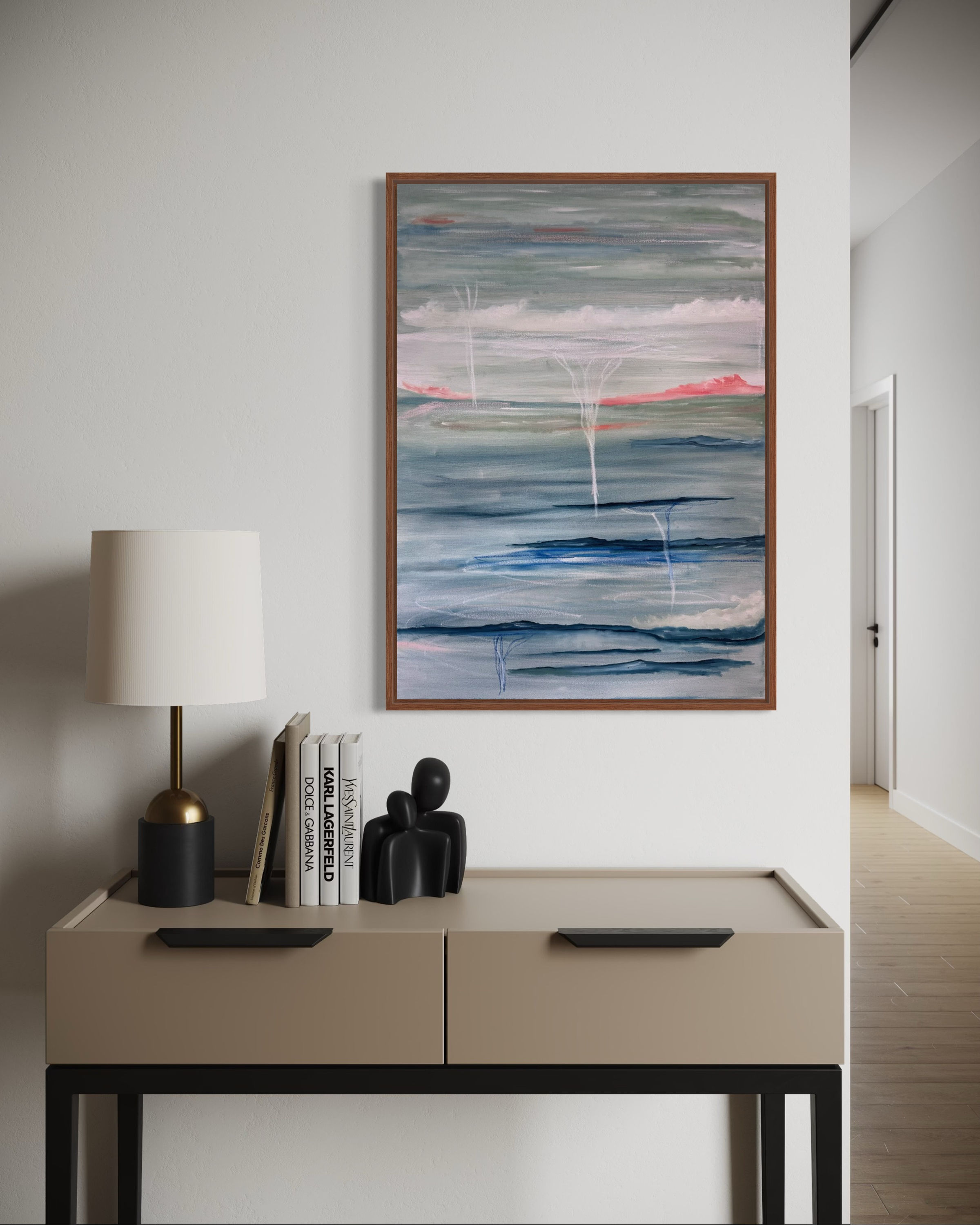 N° 01- Entre mundos - tudo é real, tudo é reflexo - óleo sobre tela, 50x70