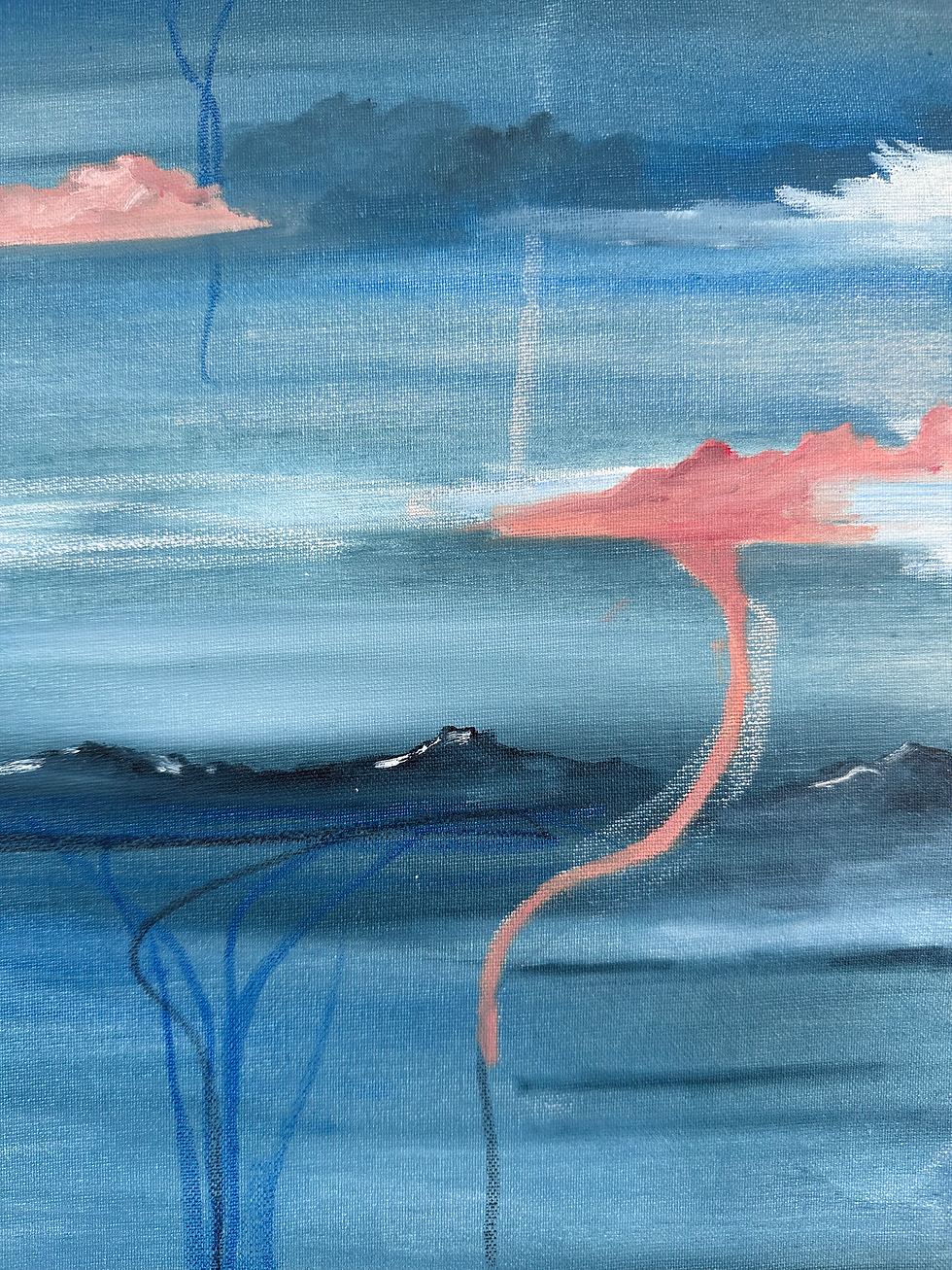Miniatura: N° 05 e 06 -Entre mundos - tudo é real, tudo é reflexo. Óleo sobre tela, 30x30