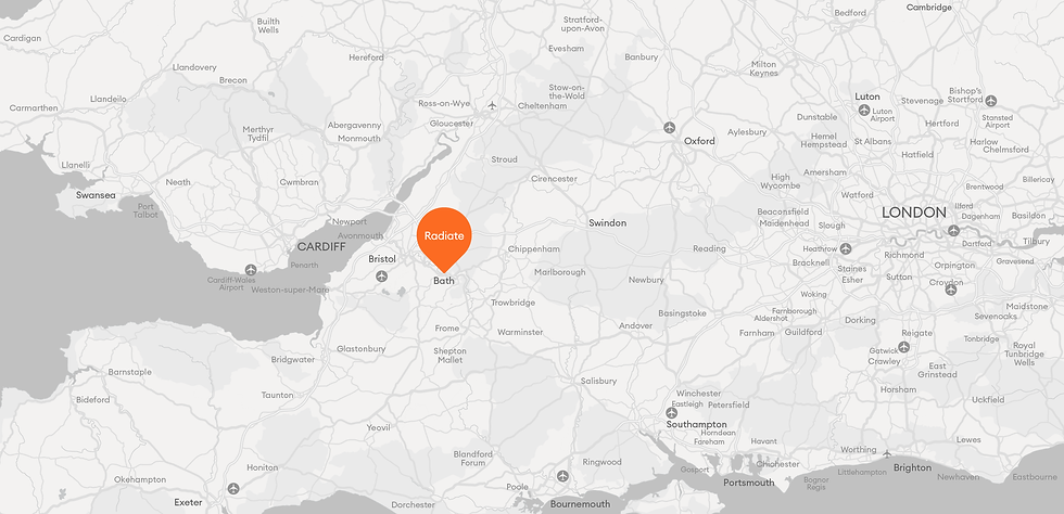 Radiate design location map Bath City BA2 4RQ, United Kingdom