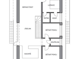 Novostavba rodinného domu v Teplicích, architekt Jan Kolman - Půdorys přízemí