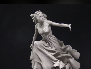 Hollowing a clay sculpture for firing