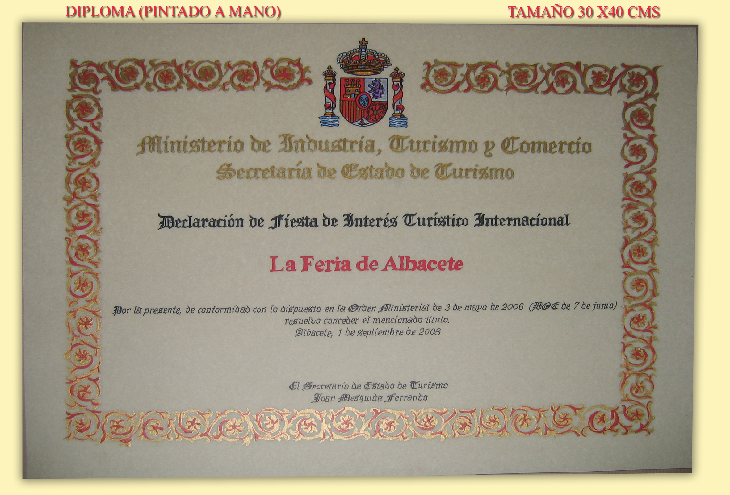 Diploma pintado a mano