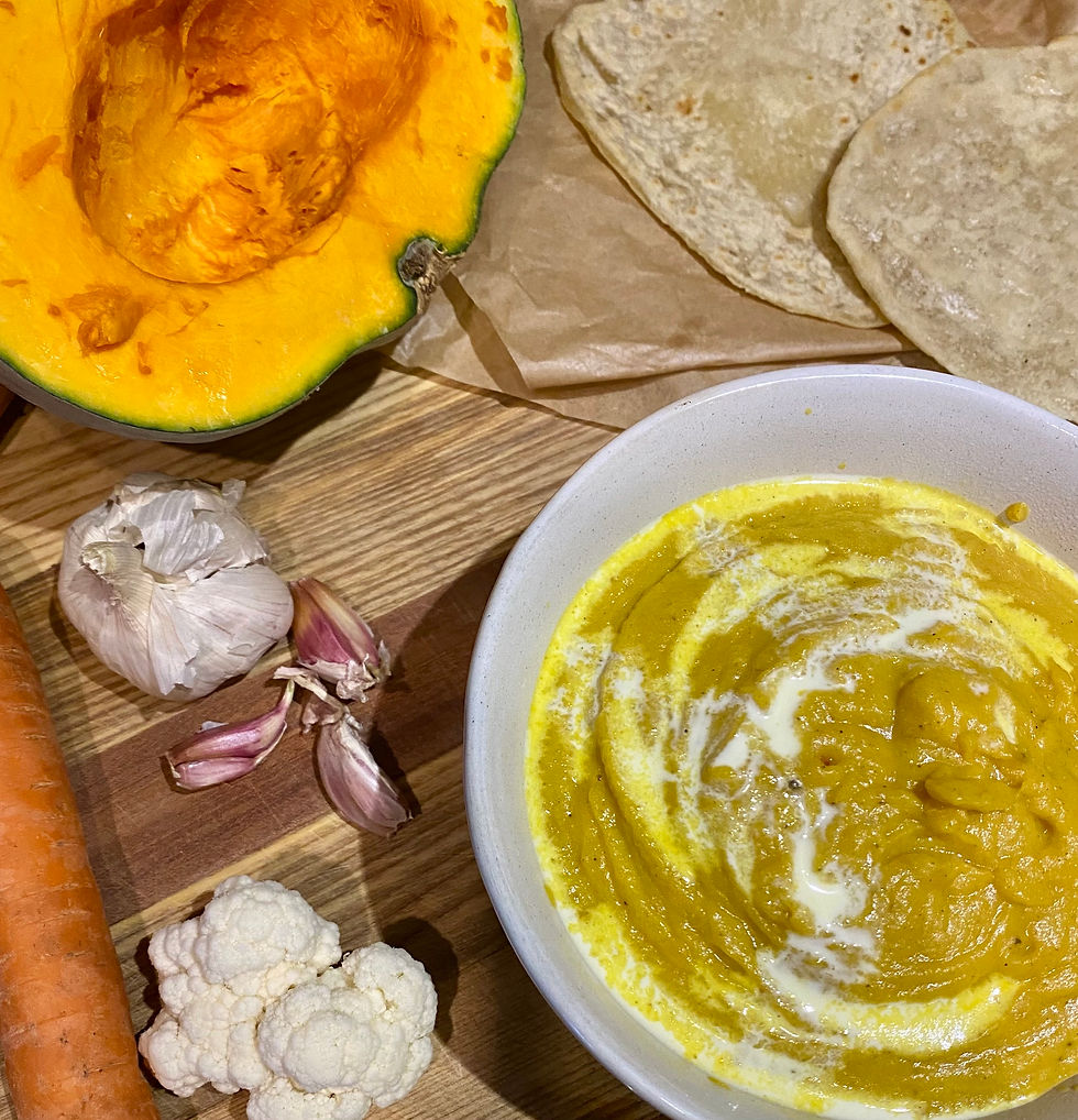 Roasted Cauliflower, Carrot & Squash Soup