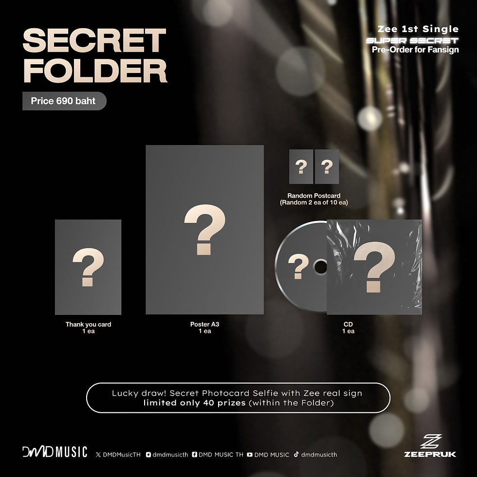 Zee Pruk 1st Single - Super Secret Official Merchandise