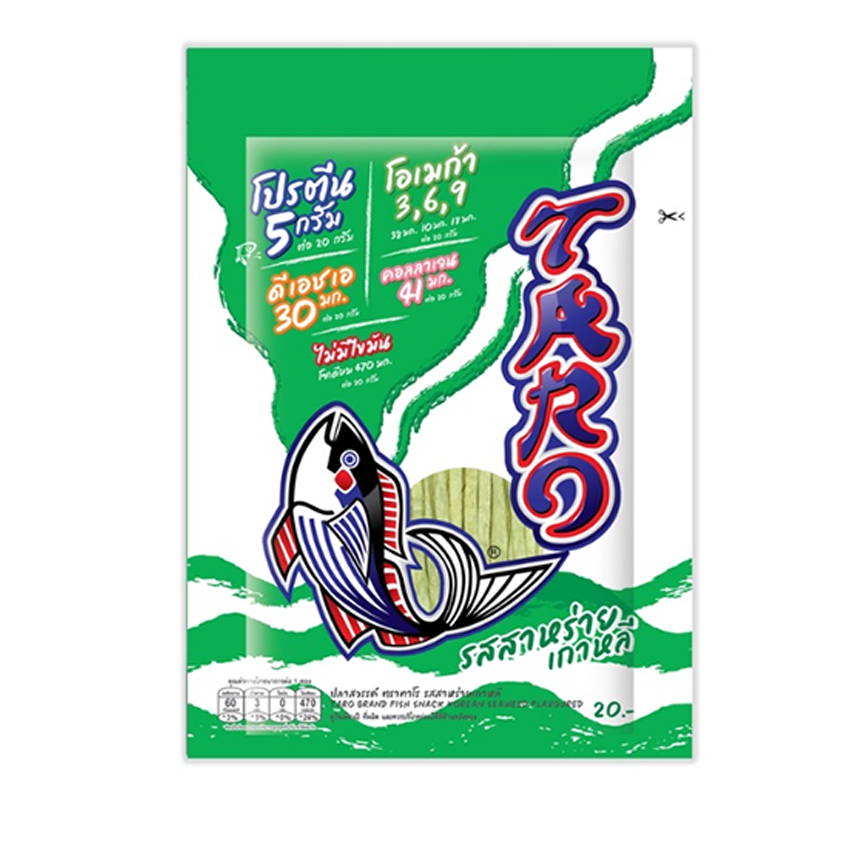サムネイル： Taro Brand Fish Strip Healthy Snack 20g. Pack