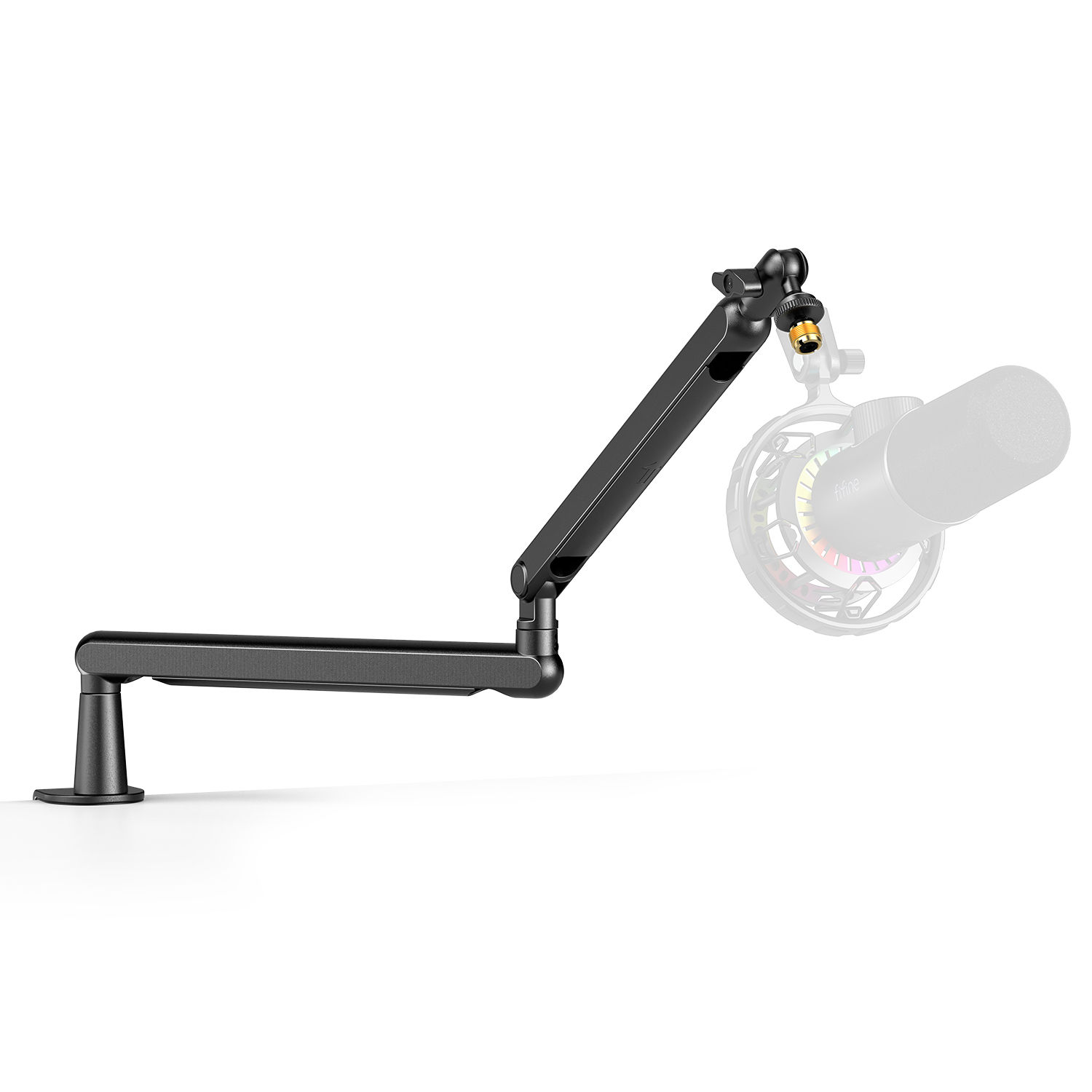FIFINE Premium Metal Low-Profile Adjustable Boom Arm Stand with Sturdy Construct