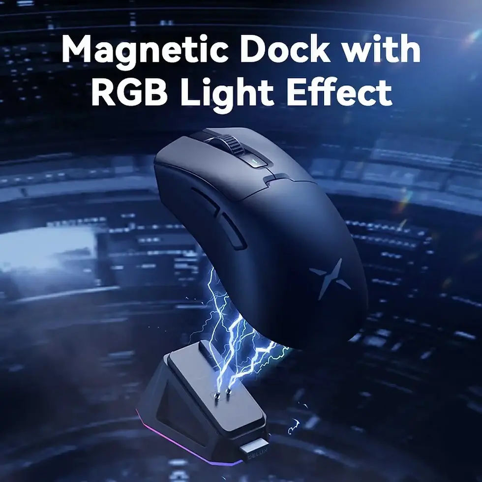 Miniatura: Delux M900Pro Ergonomic Wireless Gaming Mouse 8K PAW3395 Magnetic RGB Charging D