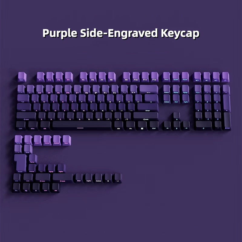 Miniatura: 133 Key Caps Gradient Keycaps Side Printed Shine through PBT Double Shot OEM Pro