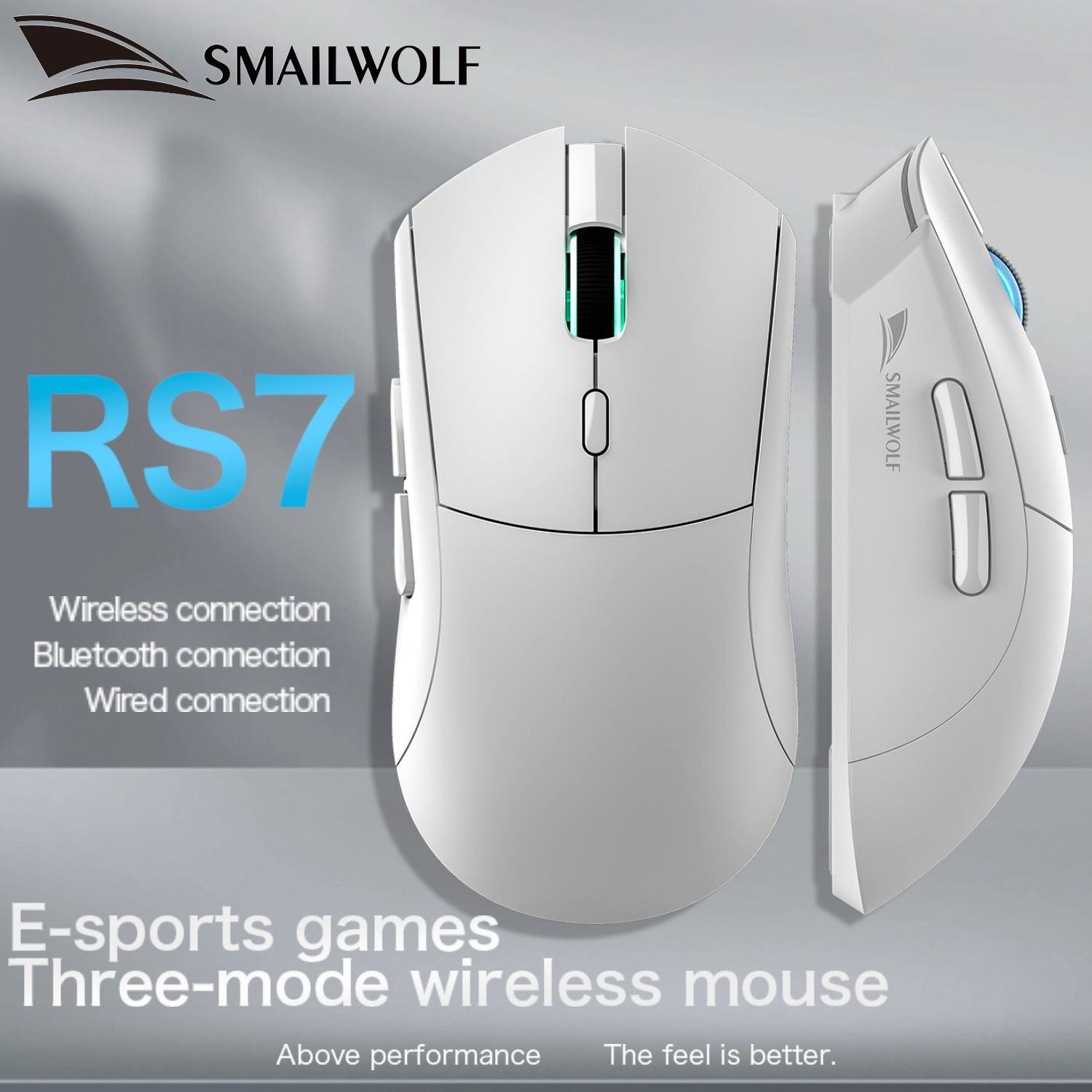 SMAILWOLF RS7 Bluetooth wireless gaming mouse PAW3311 macro driver laptop deskto