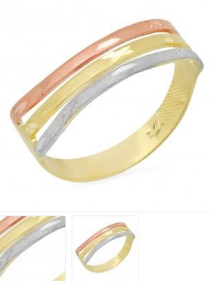 Tri Color Ring with White Rhodium SKU : LAJC0113
