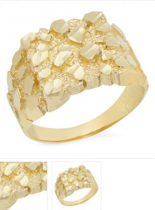 Men's 14 Kt Yellow Golden Nugget Ring (6 grams) SK