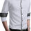 Thumbnail: Army Grey Contrast Trim Long-sleeve Mens Shirt