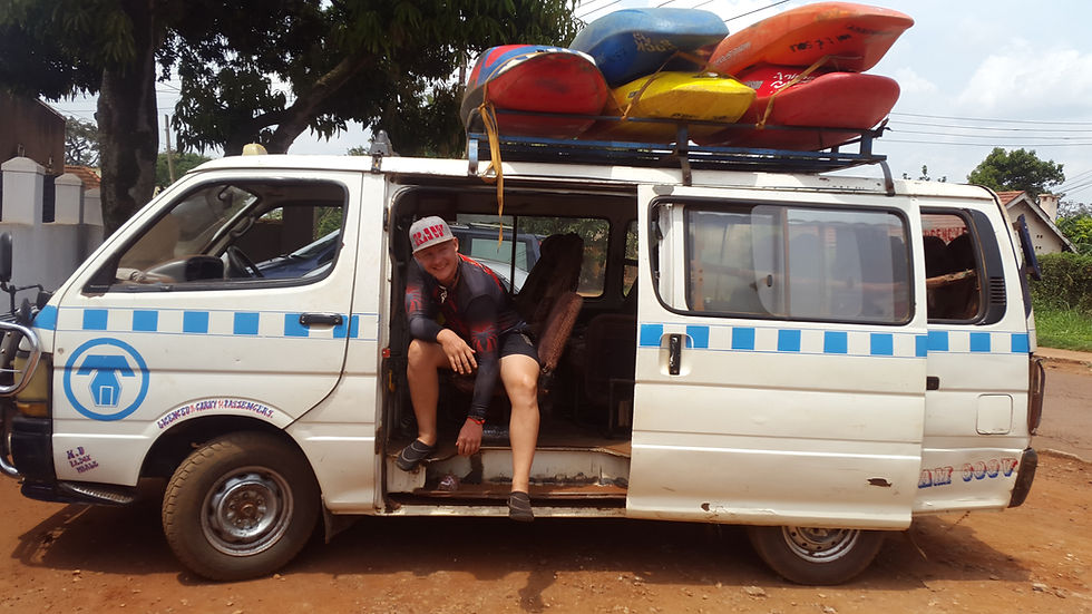 Paul Teasdale with dislocated shoulder in Uganda