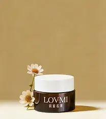 50g PET cream jar with cap brown and white set