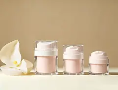 15ml 30ml 50ml airless face cream jar pink set with roses