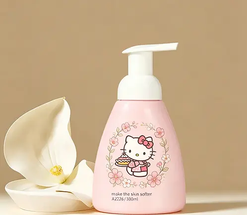 250ml baby foam bottles pink color with flowers