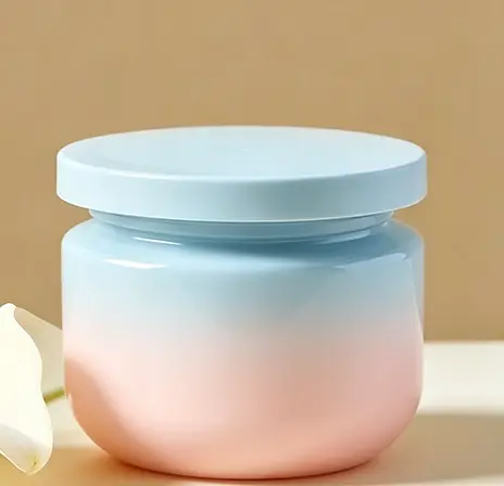 PET gradient face mask jars pastel color collection