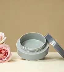 Cosmetic face cream jar with lid white and brown