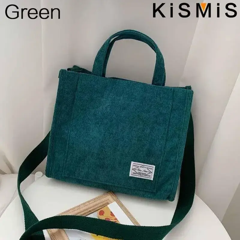 Thumbnail: Fashionable Corduroy Shoulder Bag for Women Large Capacity Handbag Portable Smal
