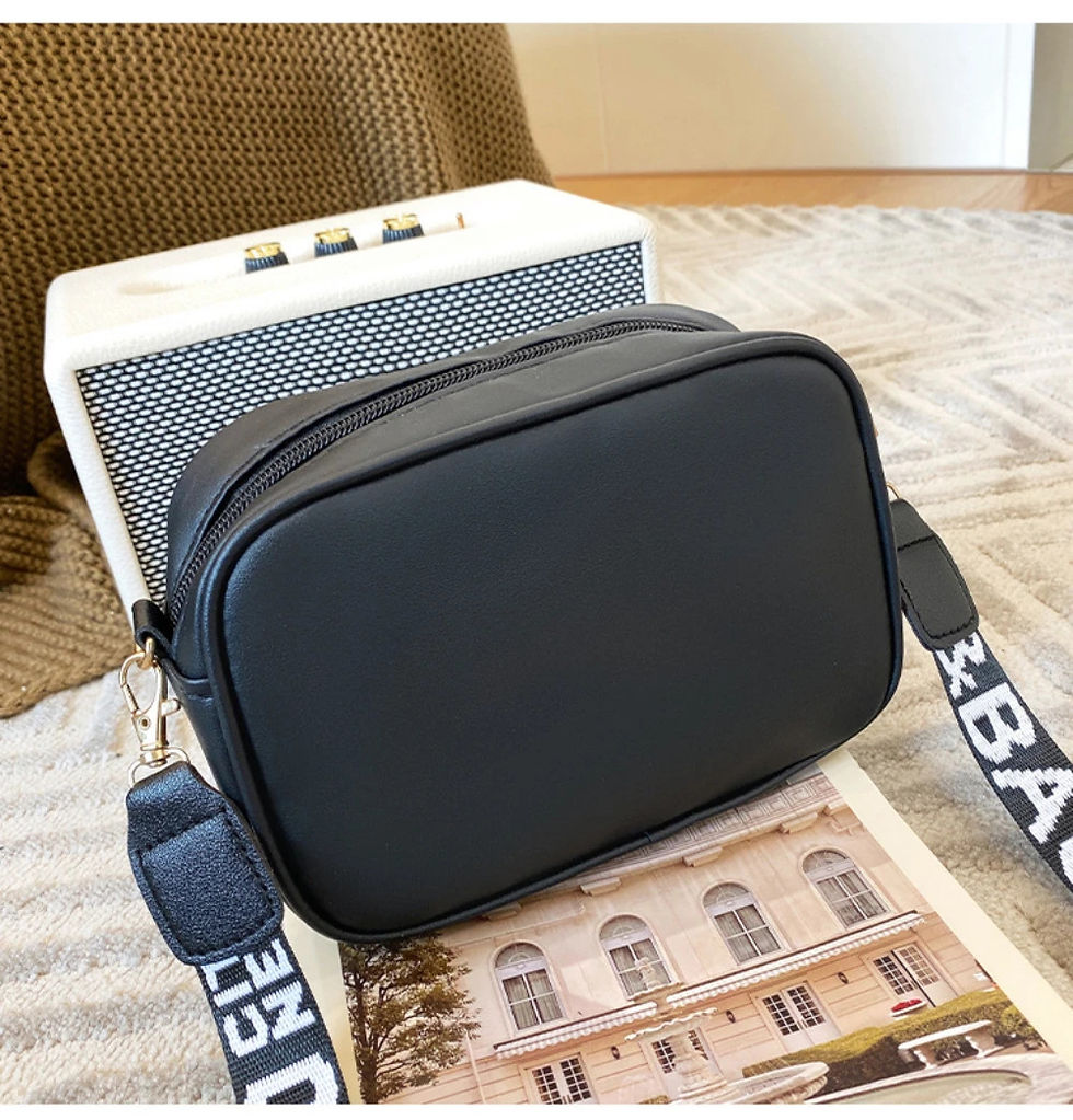 Thumbnail: Shoulder Bag High Quality Women's PU Rolling Strip Camera Bag Shoulder Bag Mobil