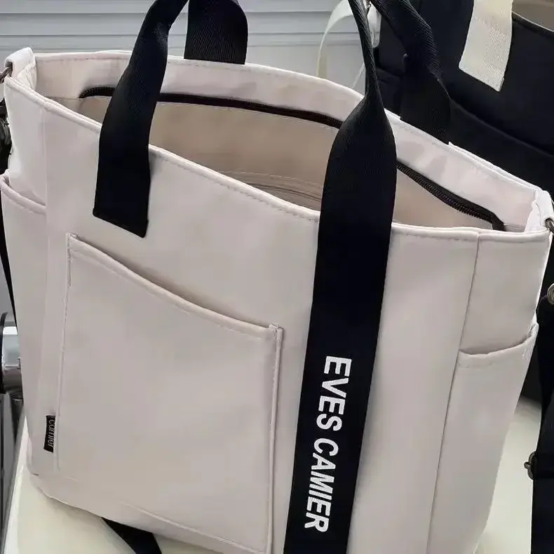 Thumbnail: 2024 New Casual Tote Large Capacity Shoulder Bag Nylon Waterproof Canvas Handbag