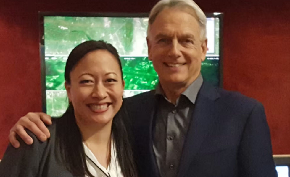 Grace Go and Mark Harmon on NCIS