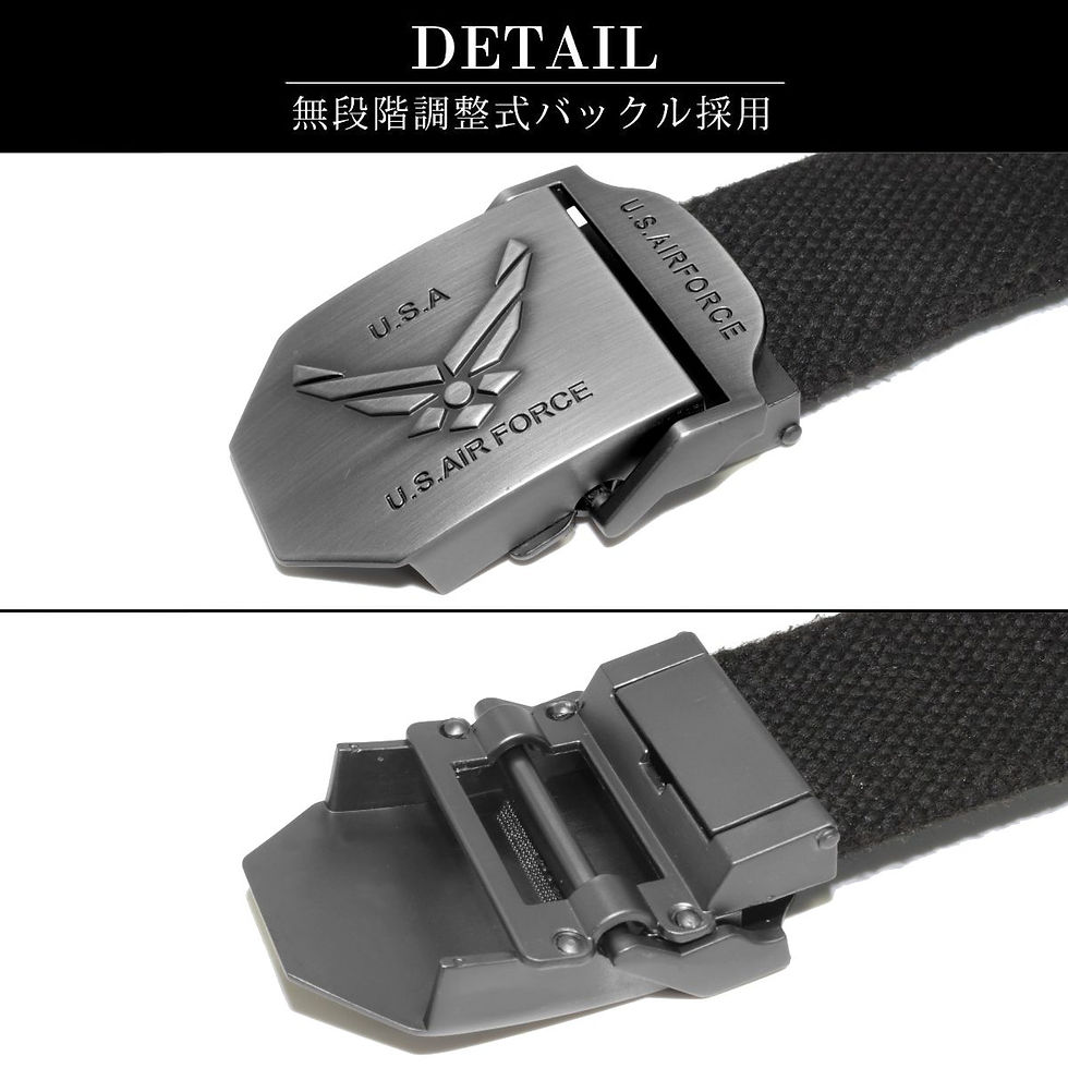 サムネイル： U.S.AIR FORCE タクティカルベルト 無段階調整式 タクティカルガンベルト サバゲー装備品 アメリカ空軍 仕様 １３５cm