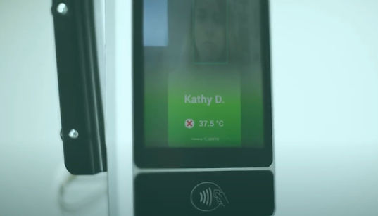 Access Control Combining Sertis' SoTA face recognition technology with body temperature measurement to allow entry into speci