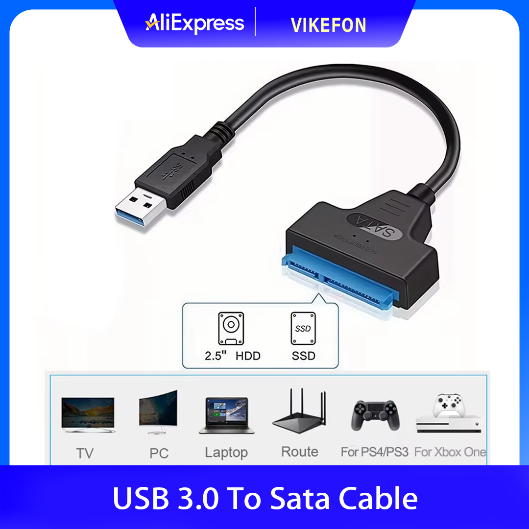 SATA to USB 3.0 / 2.0 Cable Up to 6 Gbps for 2.5 Inch External HDD SSD Hard Driv