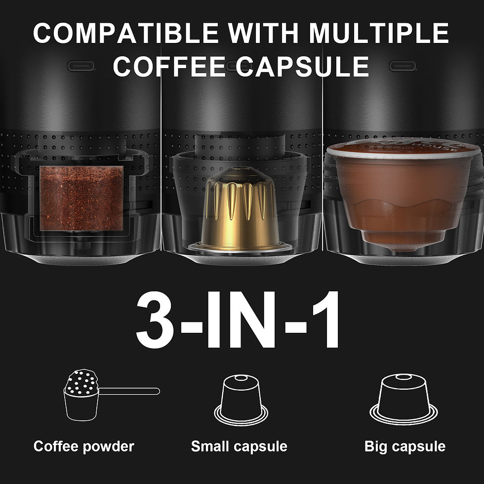 Thumbnail: Wireless Electric Portable Espresso Coffee Machine for Car & Home Camping Coffee