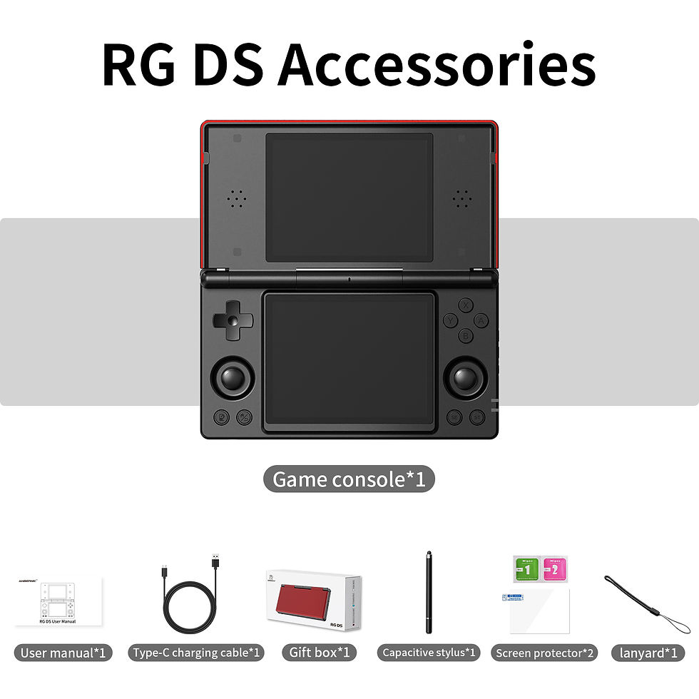 Thumbnail: Anbernic RG DS Handheld Game Console 4" IPS Dual Screen Android 4000mAh Flip Vid