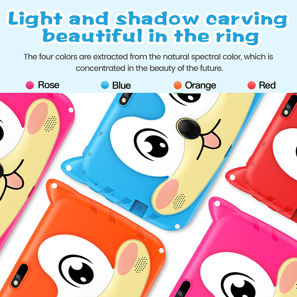 Thumbnail: BDF Cartoon Pattern 7 Inch Kids Tablet Quad Core 4GB RAM 64GB ROM Android 13 Goo