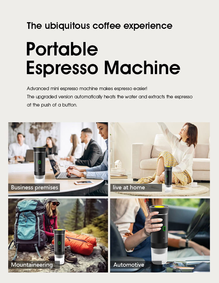 Thumbnail: Wireless Electric Portable Espresso Coffee Machine for Car & Home Camping Coffee