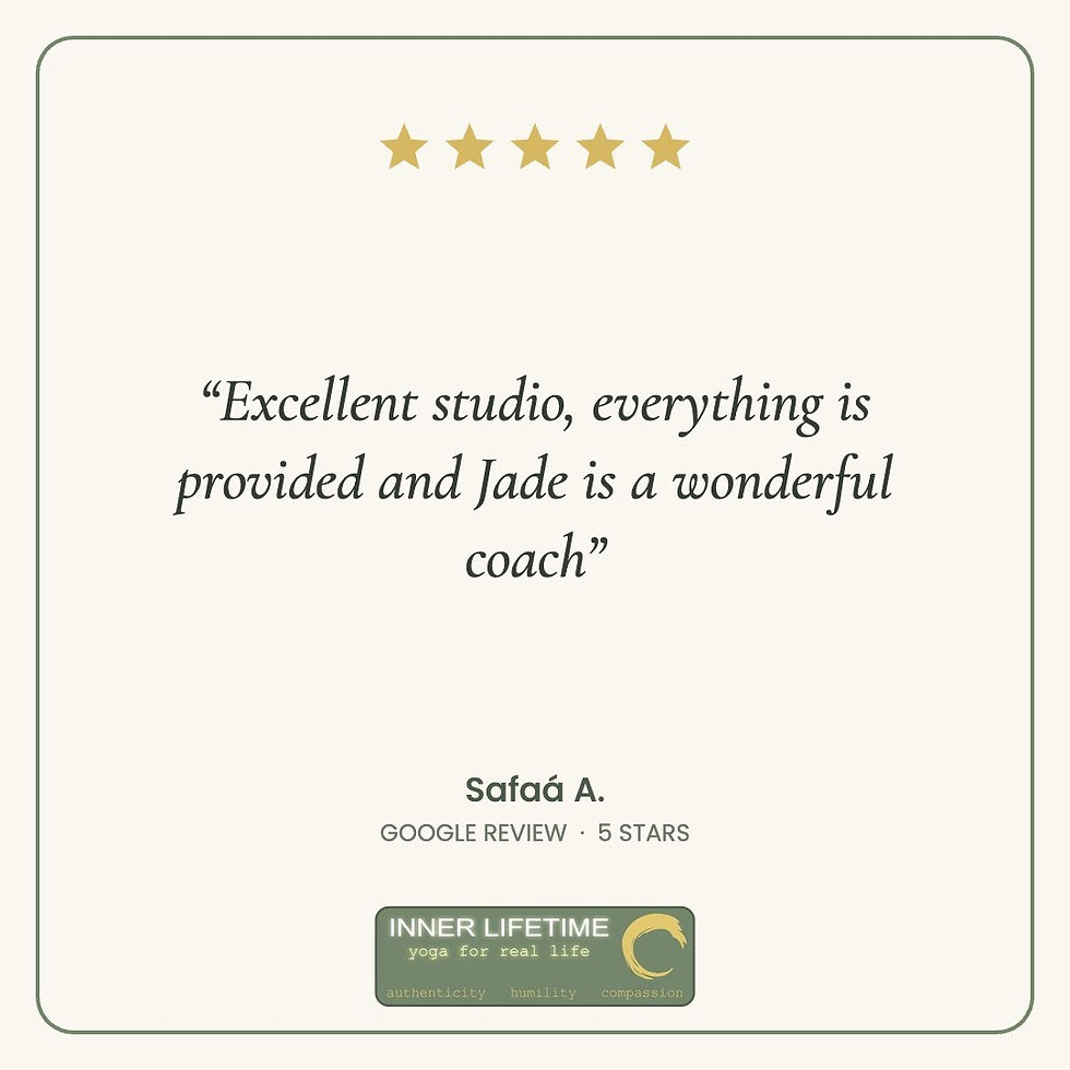 Google review from Safaá A.: Excellent studio, everything is provided and Jade is a wonderful coach