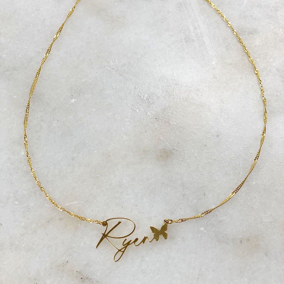 MINI Butterfly Name Plate Necklace