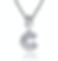 Crystal Pave Bubble Letter  Charm Necklace
