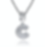 Crystal Pave Bubble Letter  Charm Necklace
