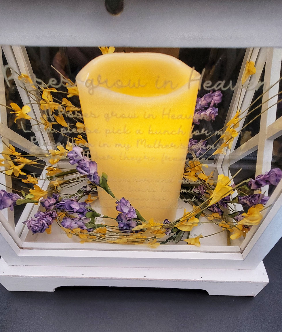 Miniature : Memorial White Distressed Wood Terrarium/Lantern