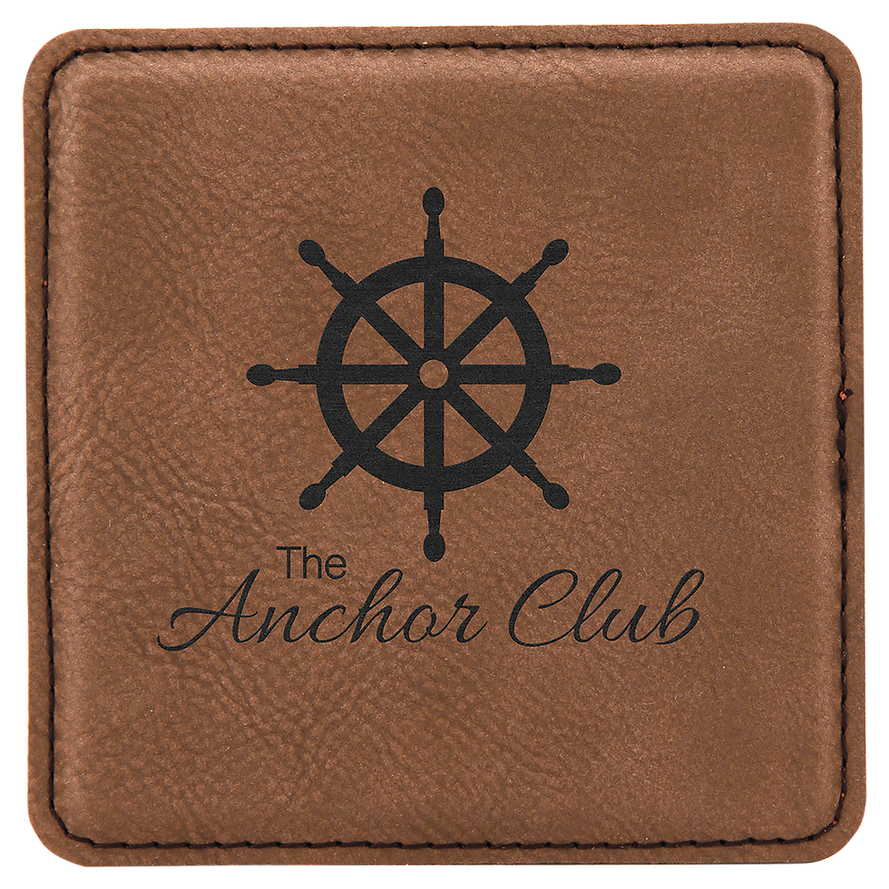 Miniatura: 4" x 4" Square Leatherette Coaster
