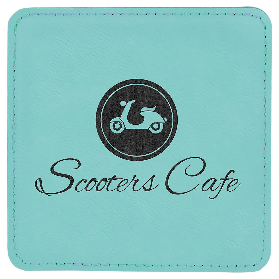 Miniature : 4" x 4" Square Leatherette Coaster