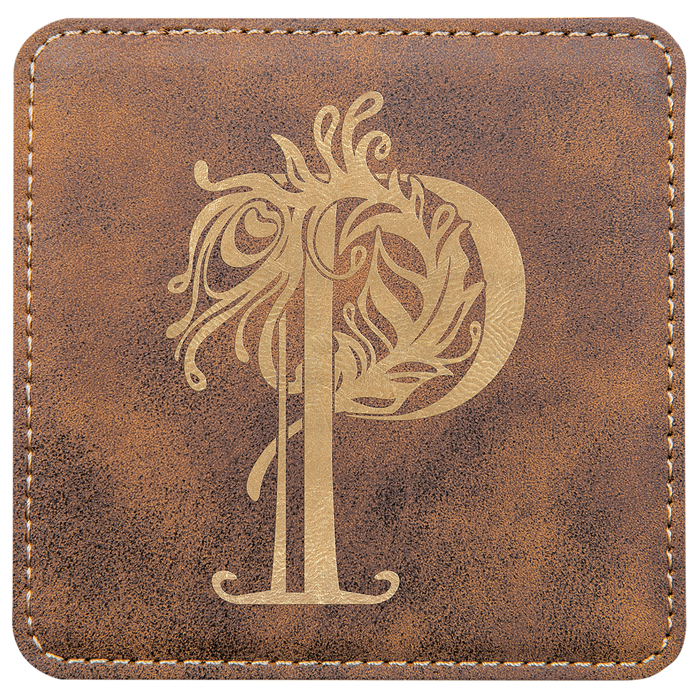 Thumbnail: 4" x 4" Square Leatherette Coaster